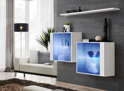 Wohnwand Neu Modern Einrichtung Wandschrank Regal Weiß Möbel Komplett Wohnzimmer